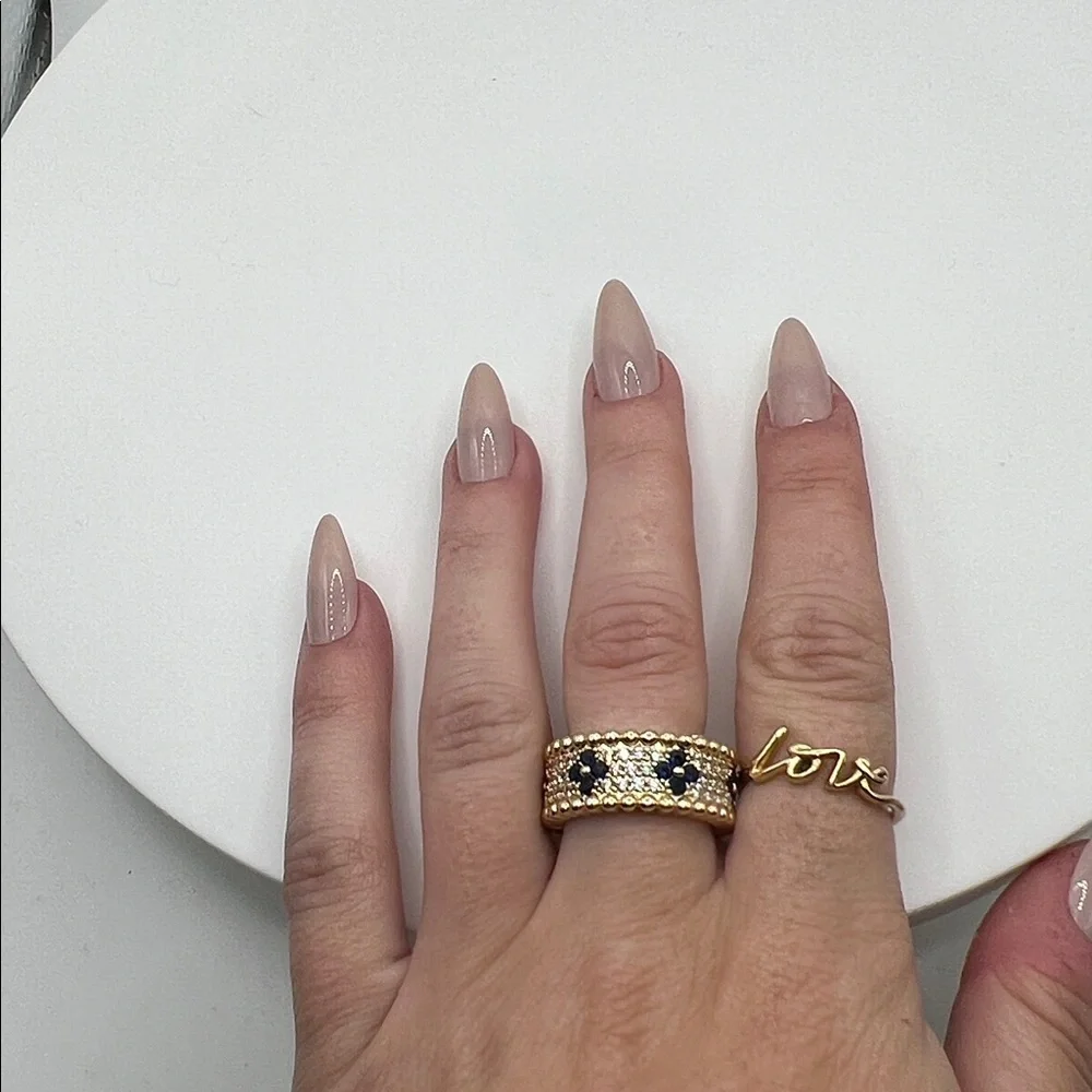 543. Elegant Gold and Blue‎ Women's Ring
